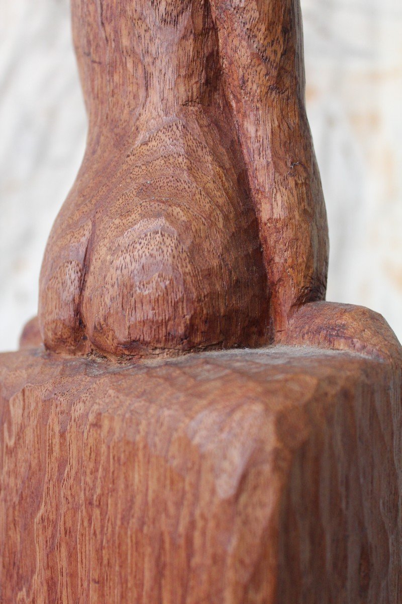 Primitive Carved Sitting Woman Sculpture-photo-6