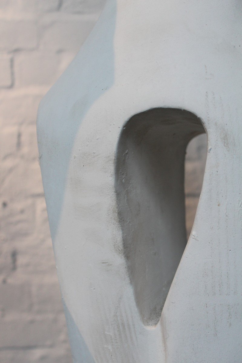 Pair Of Plaster Modernist Female Sculptures-photo-4