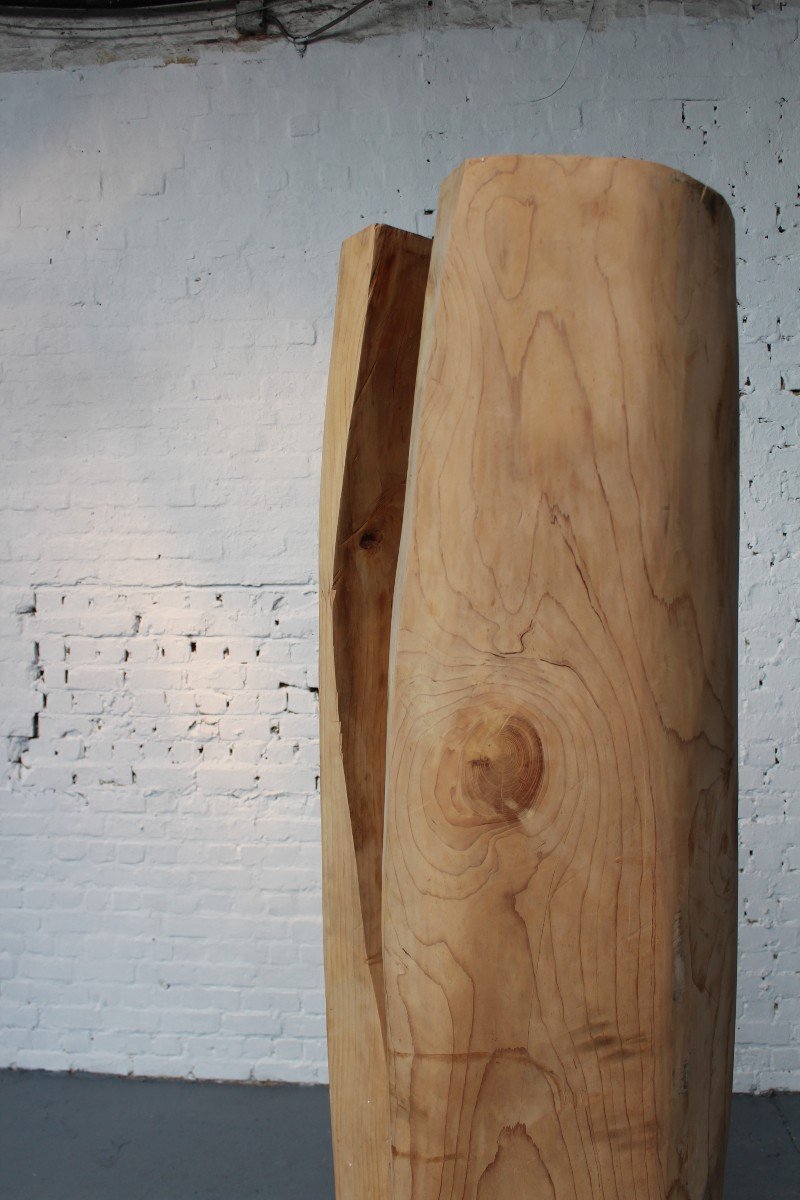 XXl Abstract Wooden Sculpture By Roland Lavianne-photo-3