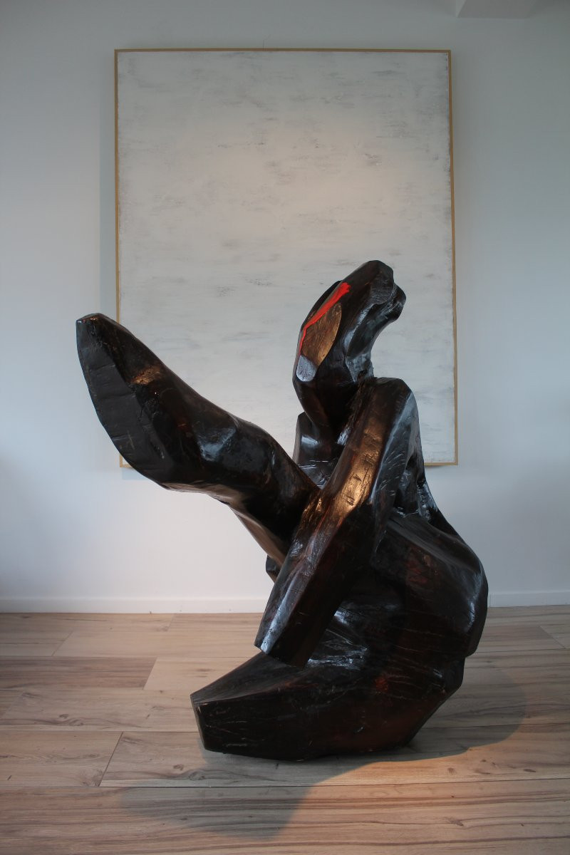 Life-size Wooden Sculpture By Roland Lavainne-photo-1