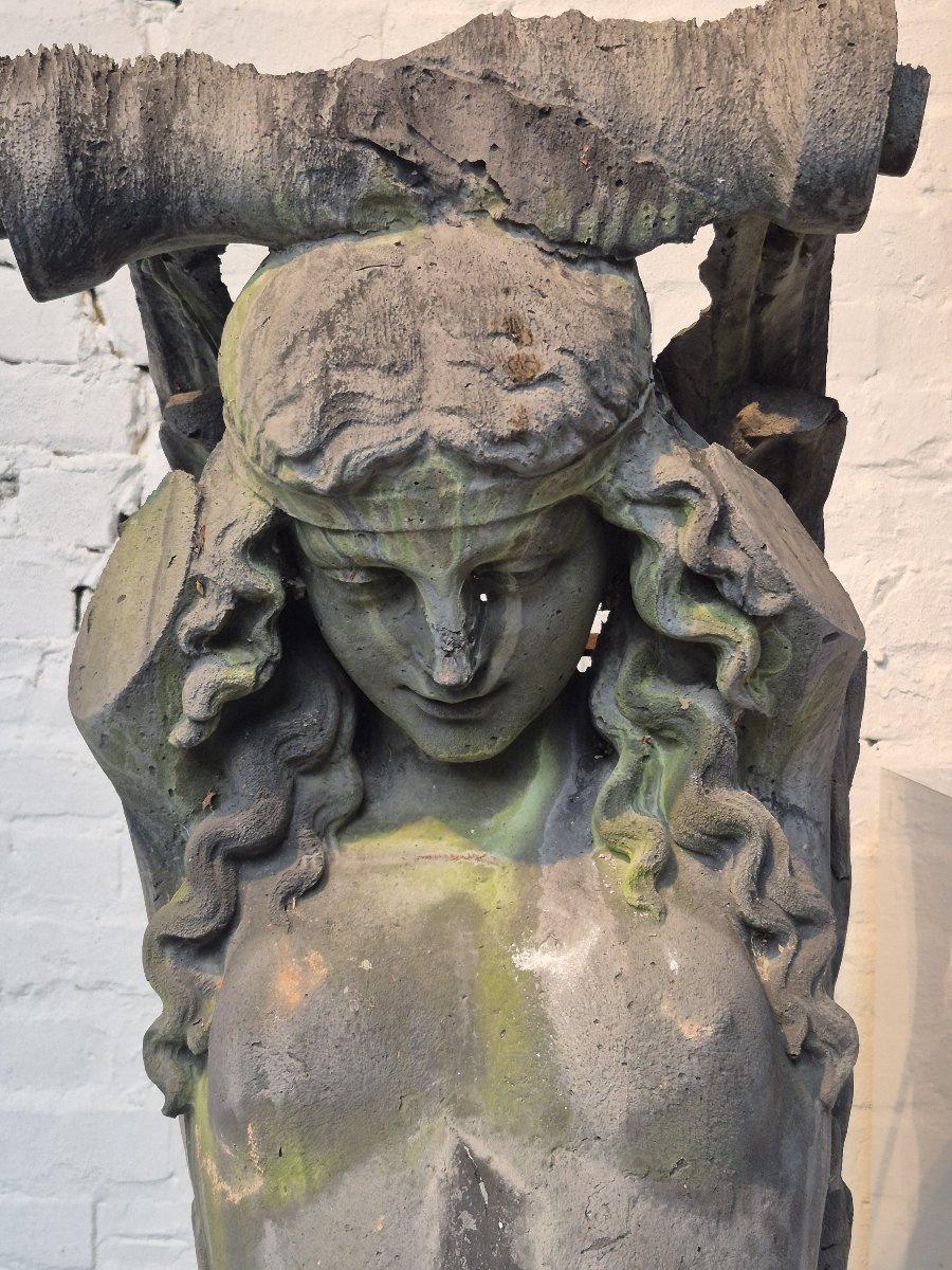 Paire de cariatides anciennes-photo-4