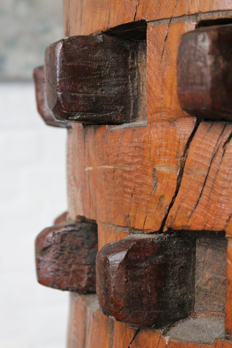 Paire de moulins à sucre Africains anciens-photo-5