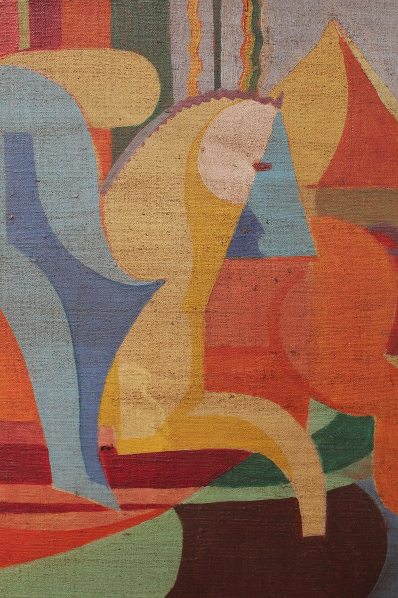 'carrousel' Cubist Painting-photo-3