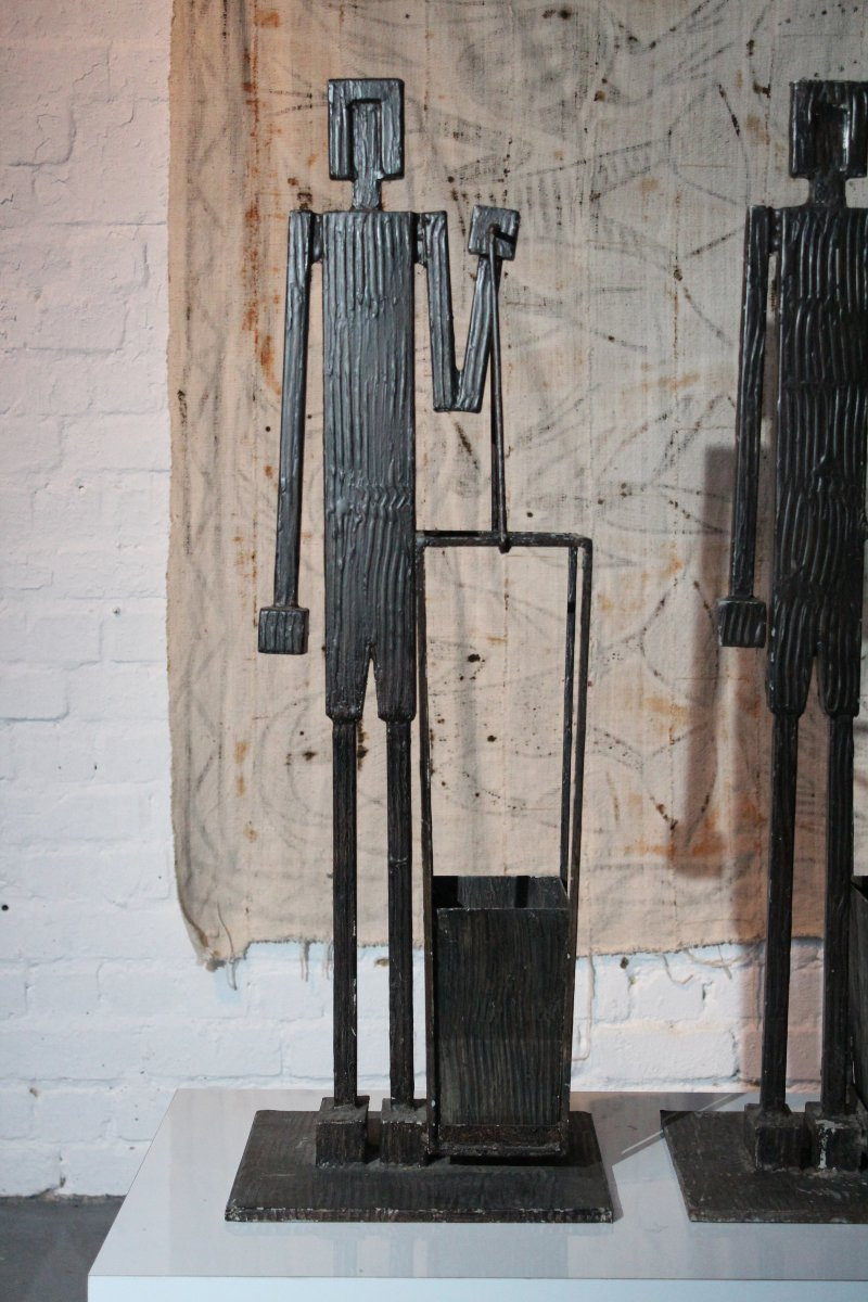 Pair Of Cubist Umbrella Holders / Planters-photo-4