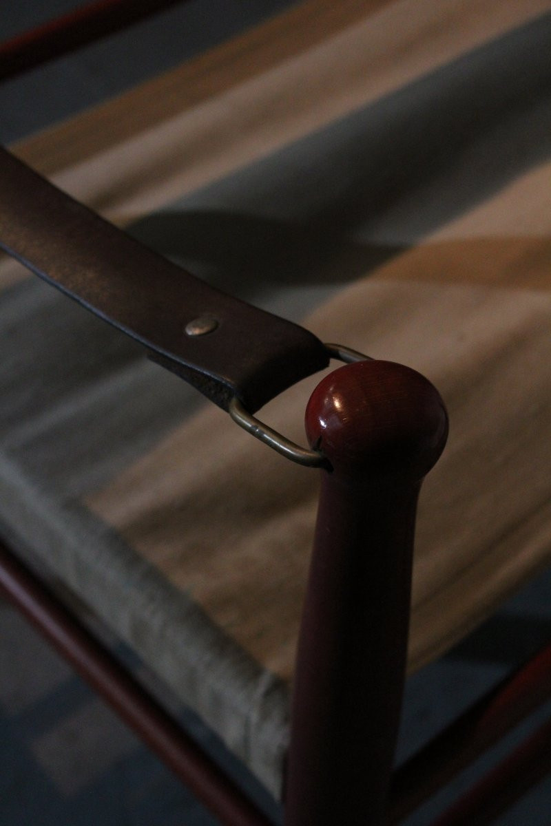 Pair Of Original Danish "safari" Chairs By Farstrup Stolen-photo-3