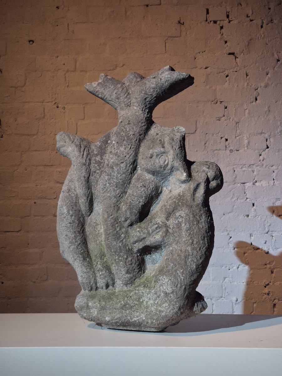 Créature mythique - fragment de pierre du XVIIe siècle-photo-2