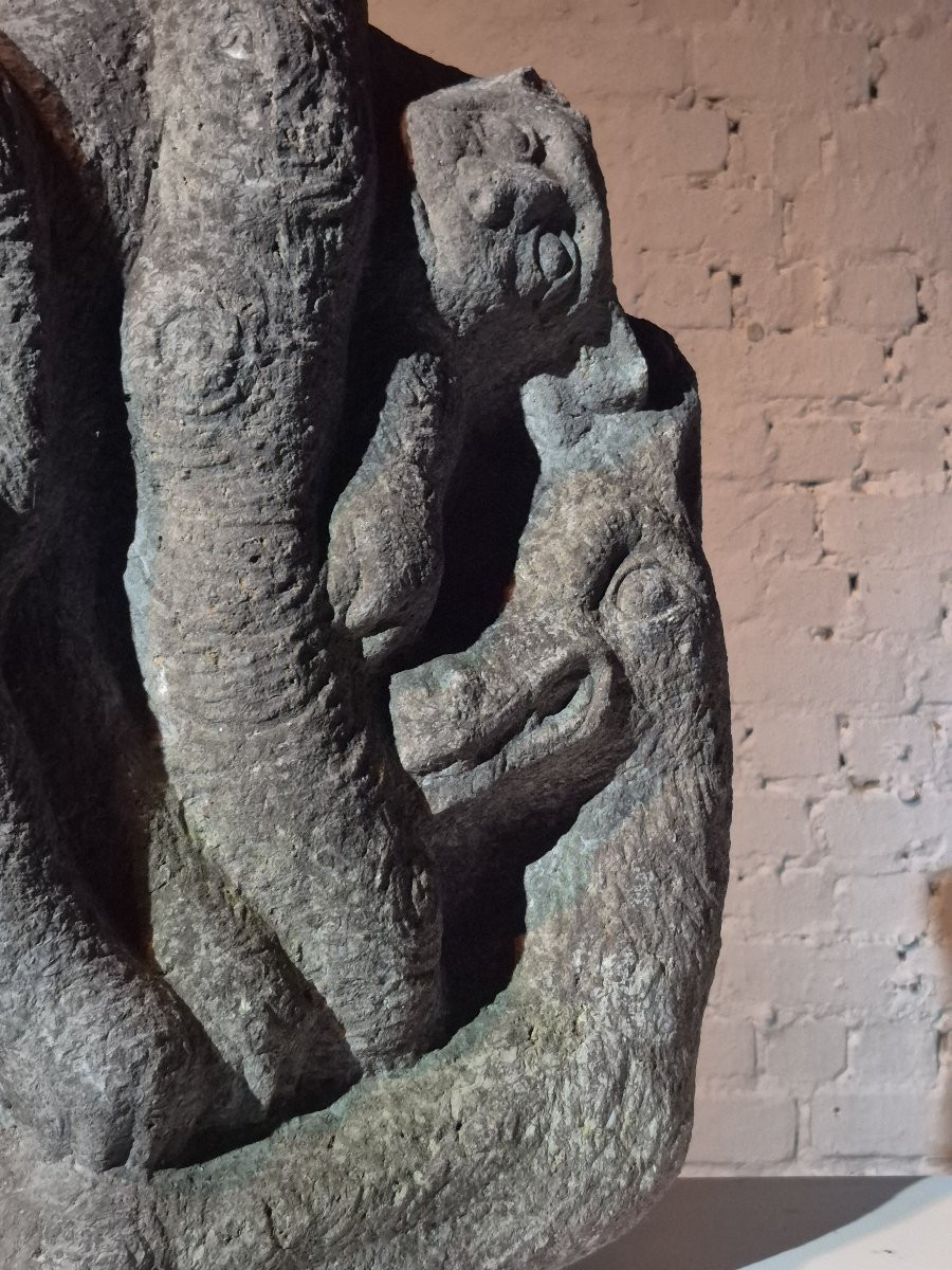Créature mythique - fragment de pierre du XVIIe siècle-photo-3
