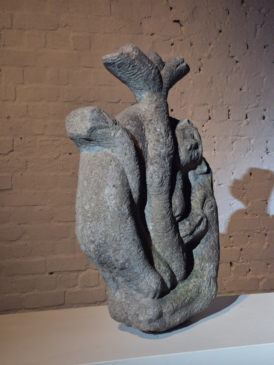 Créature mythique - fragment de pierre du XVIIe siècle-photo-7