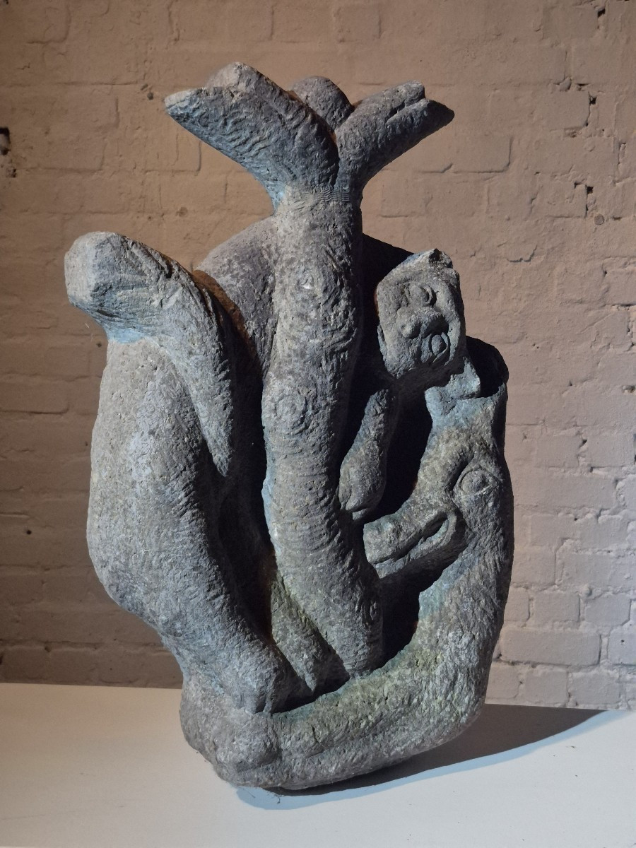 Créature mythique - fragment de pierre du XVIIe siècle