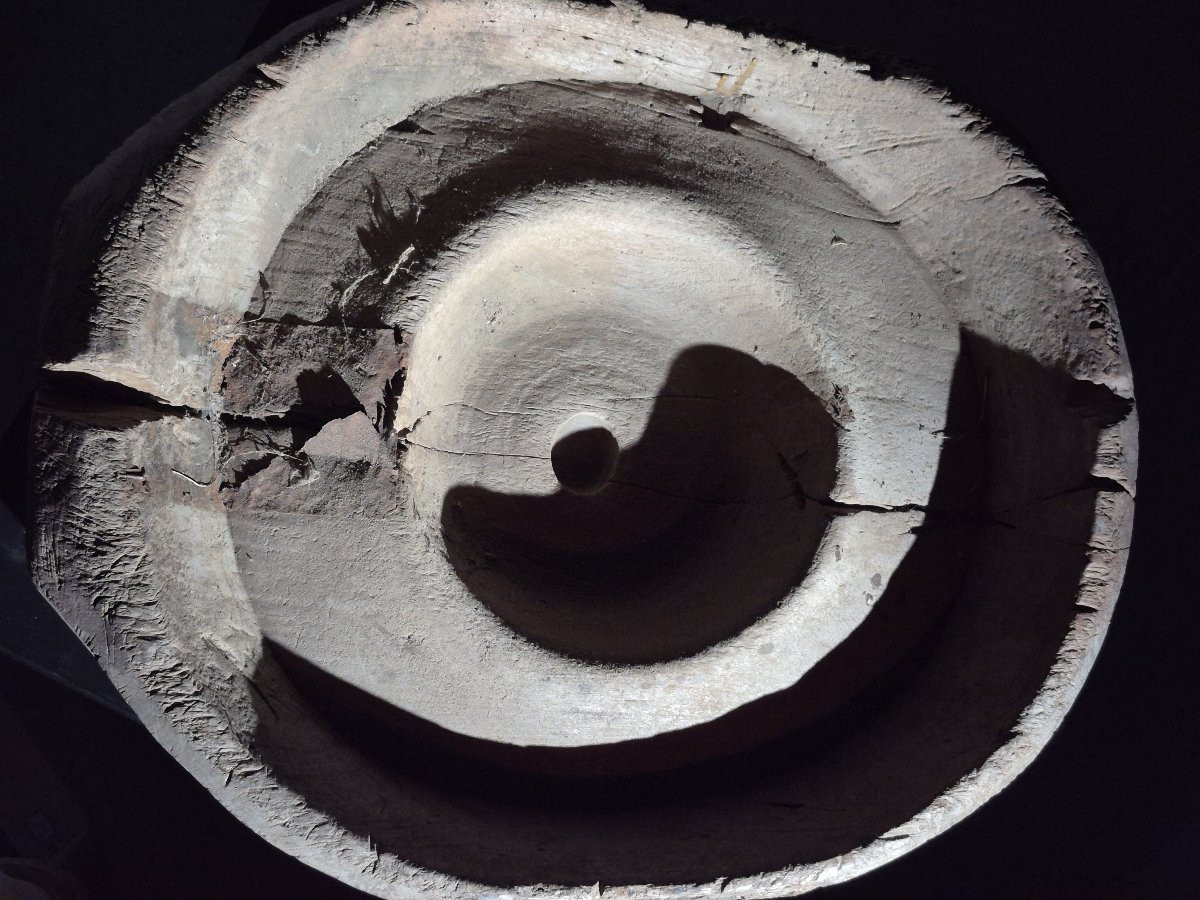 Old Industrial Wooden Grinder-photo-2