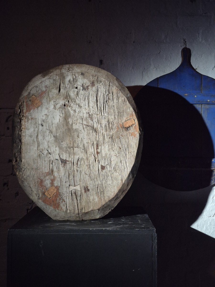 Old Industrial Wooden Grinder-photo-5