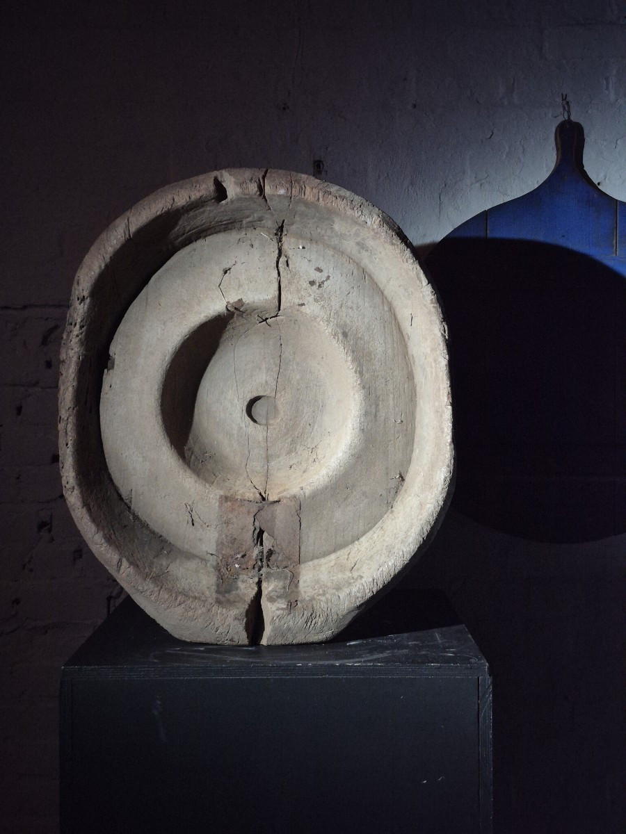 Old Industrial Wooden Grinder