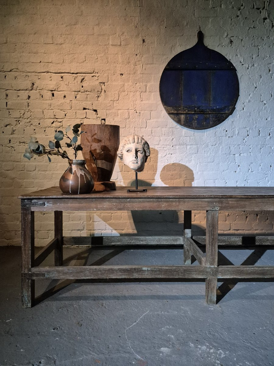 Old Wooden Flowershop Table-photo-5