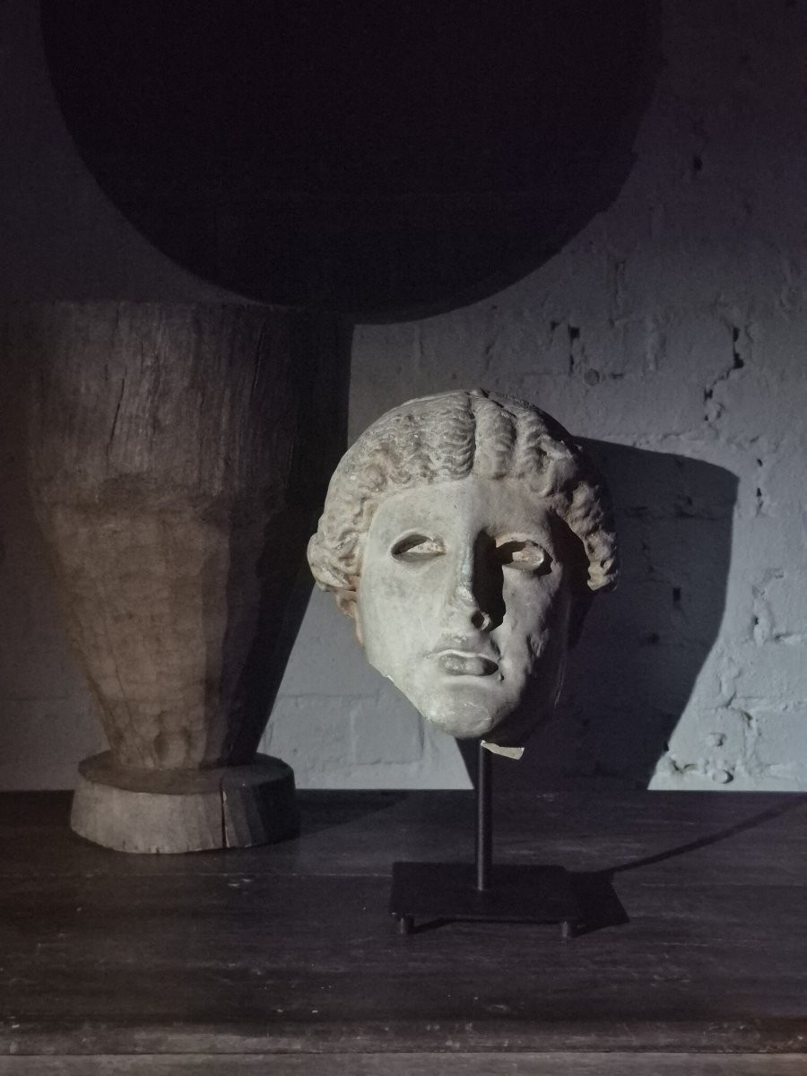 Fragment de tête en plâtre 'Sakkos'-photo-4