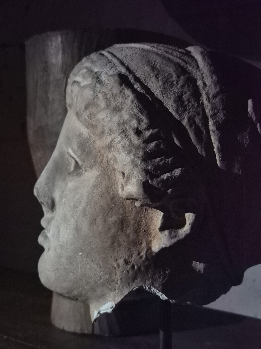 Fragment de tête en plâtre 'Sakkos'-photo-8