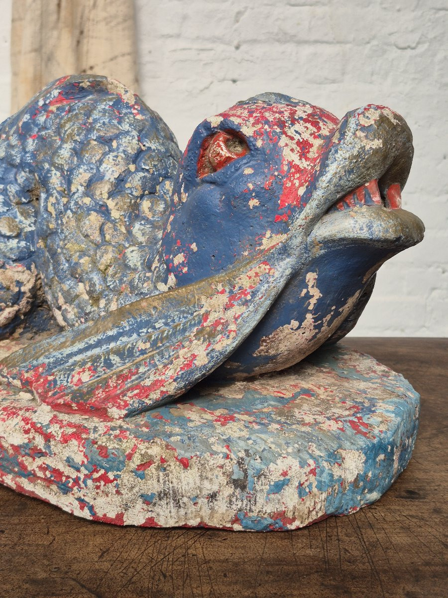 Sculpture de poisson en pierre-photo-3