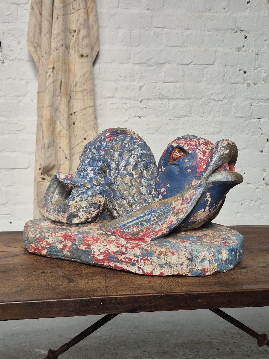 Sculpture de poisson en pierre-photo-4