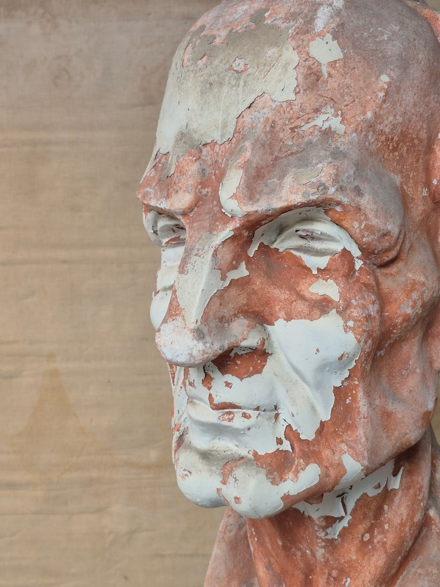 Buste ancien en plâtre -photo-3