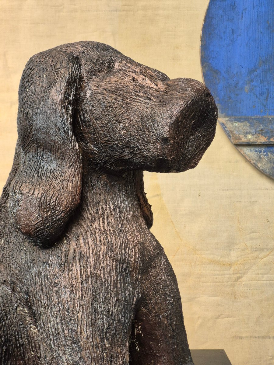 Sculpture en céramique « chien » par Ria Arntz-photo-1