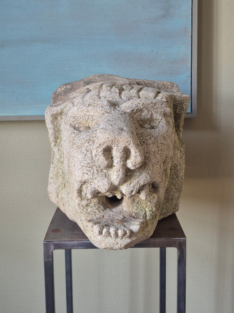 Antique Italian Gargoyle Fragment-photo-3