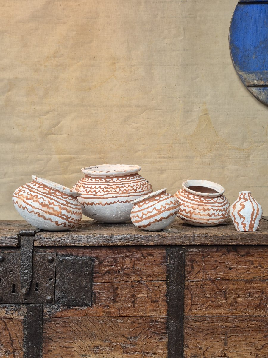 Ensemble de 4 bols à eau mexicains vintage-photo-1