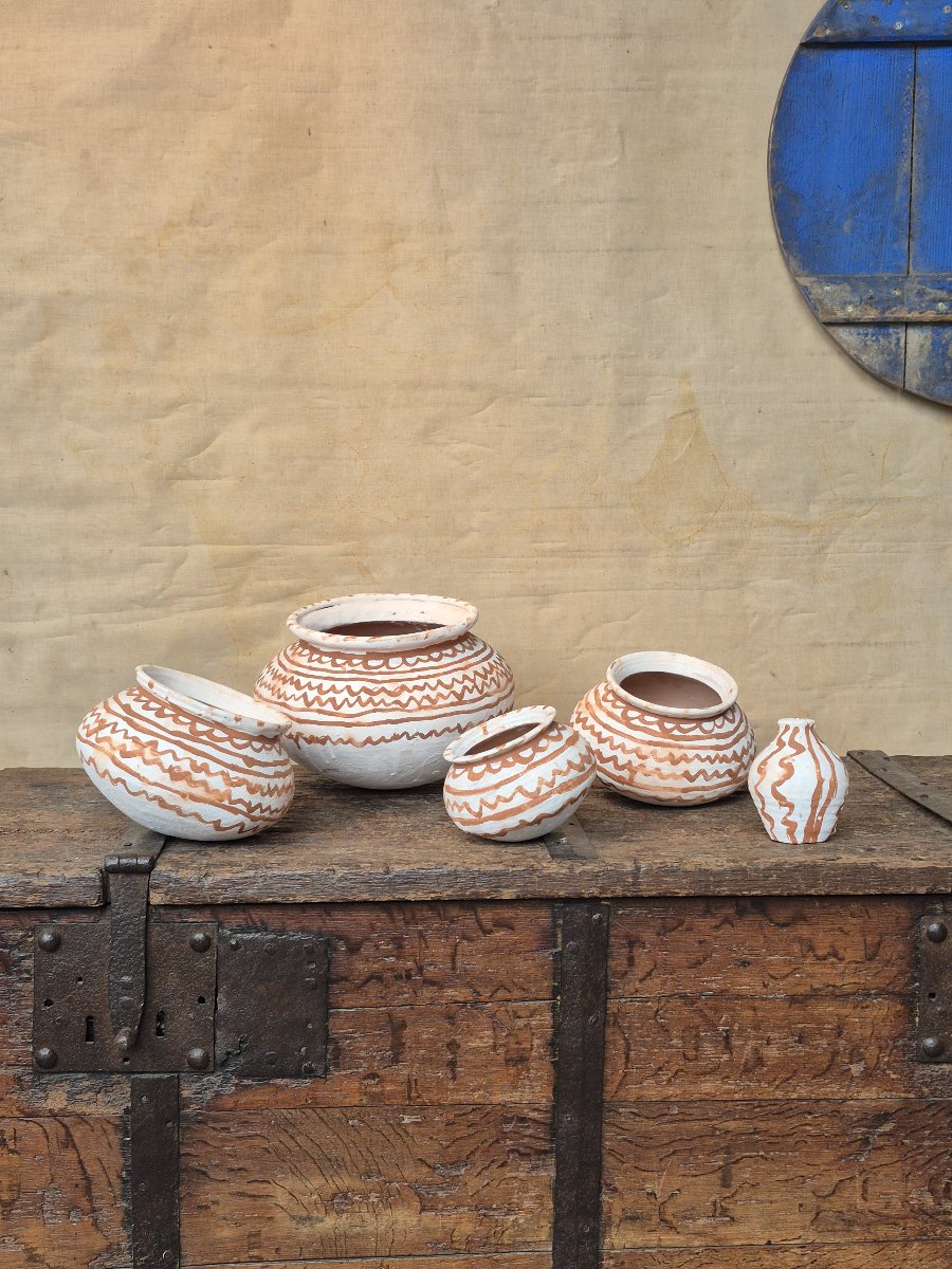 Ensemble de 4 bols à eau mexicains vintage