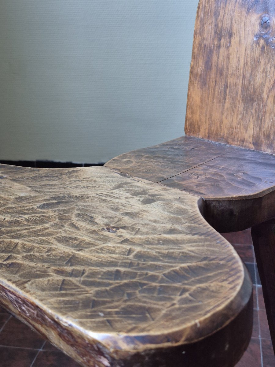 Paire de chaises brutalistes françaises-photo-3