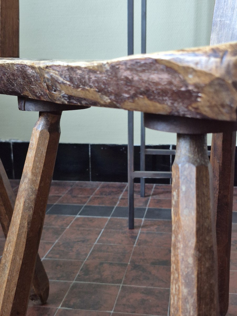 Paire de chaises brutalistes françaises-photo-6