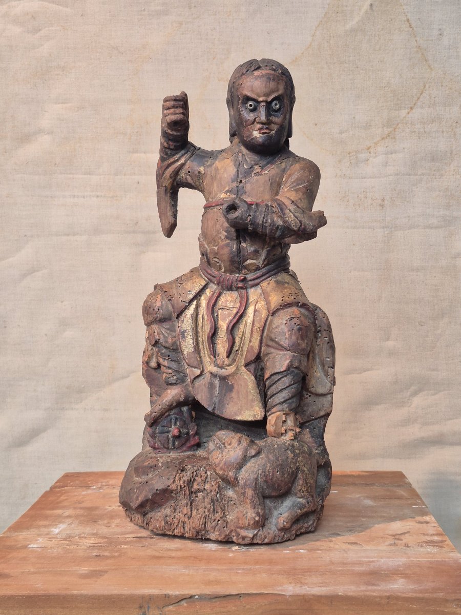 Statue de Zhao Gongming de la dynastie Qing, XVIIIe siècle