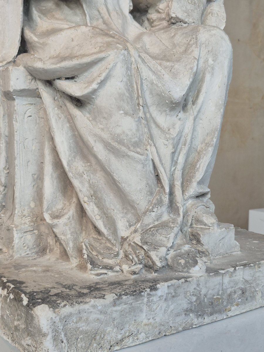 Paire d’études d’atelier en plâtre du XIXe siècle-photo-1