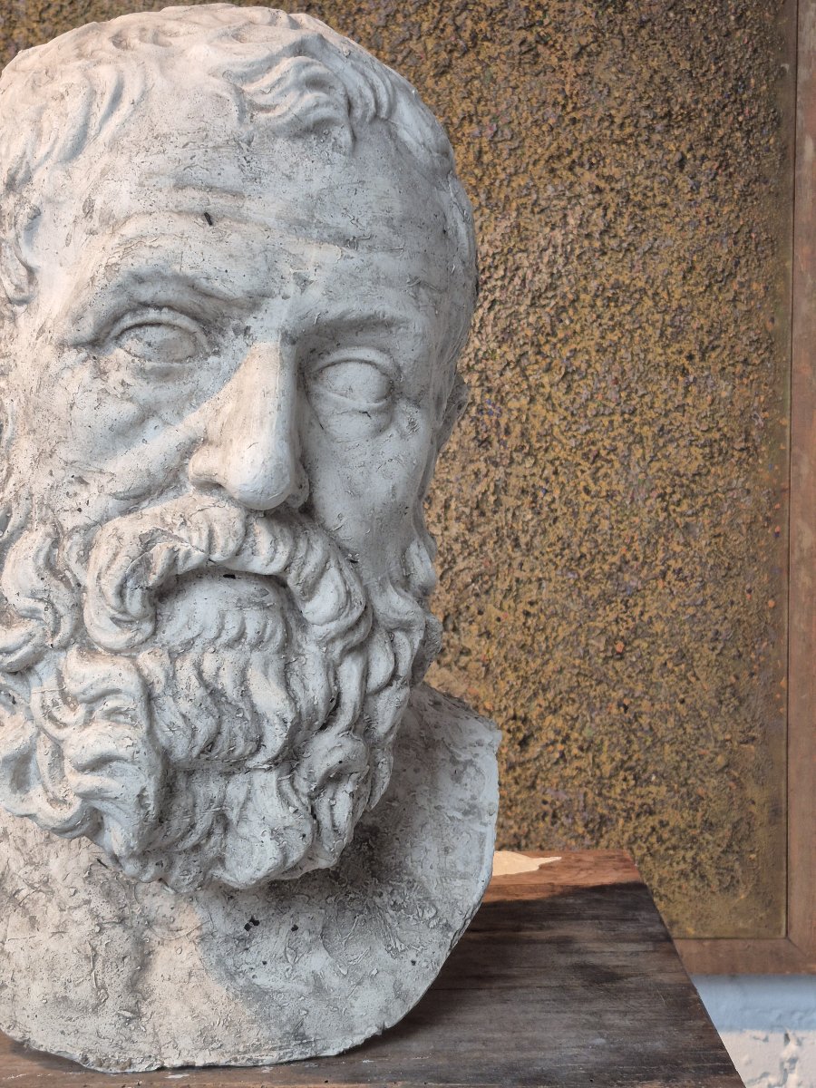 Old Plaster Fragment Of Socrates-photo-3