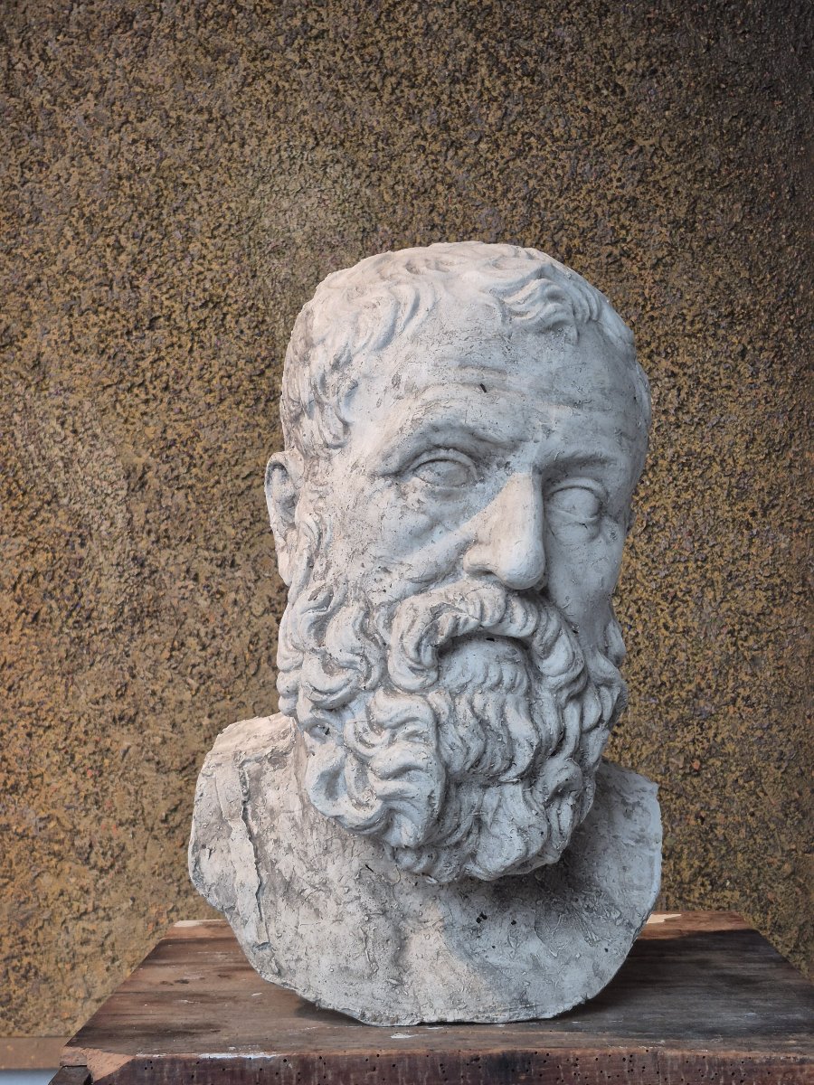 Old Plaster Fragment Of Socrates-photo-4