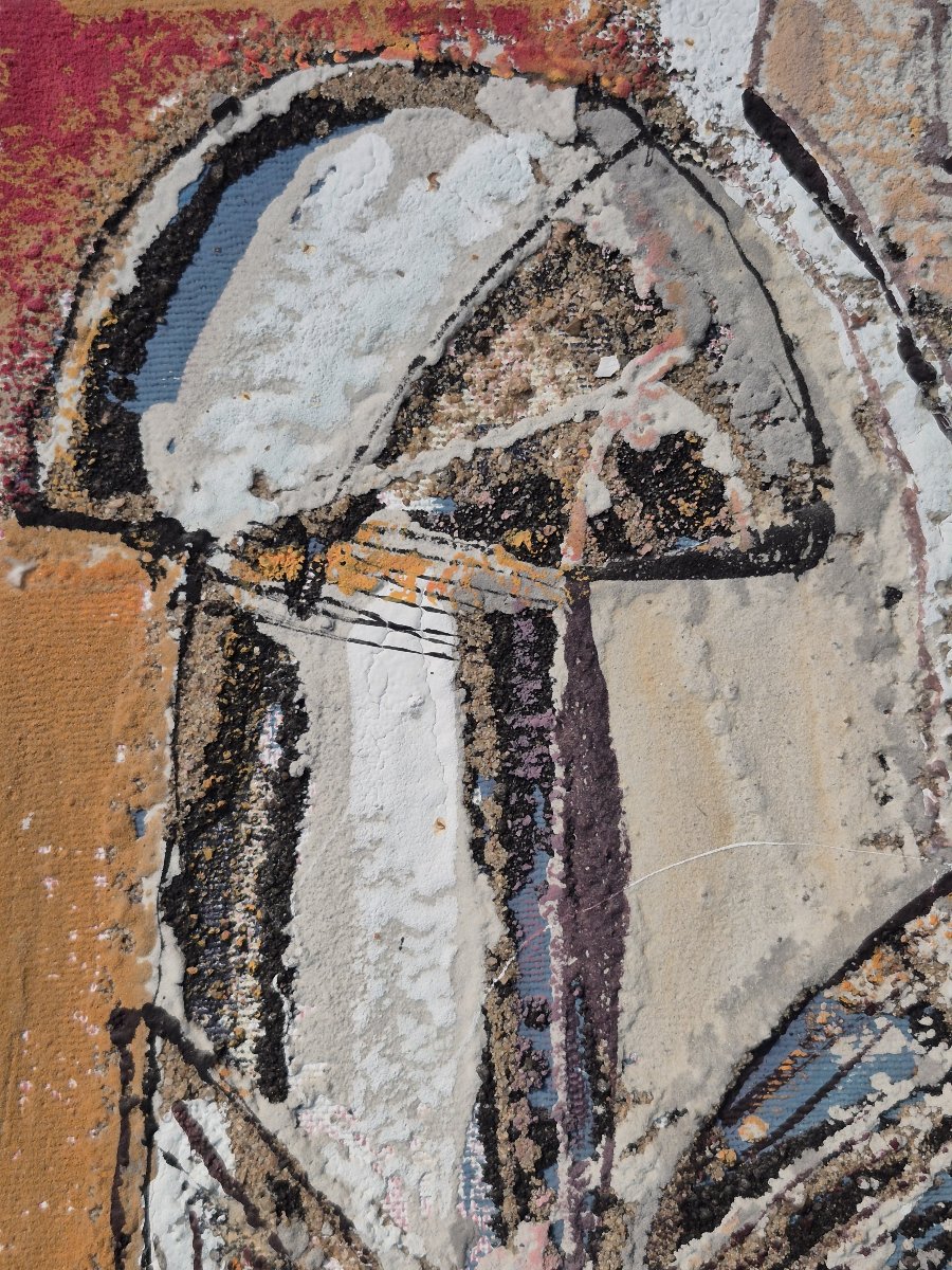 Afro Cubist Artwork By George Ebrin Adingra (1933-2005)-photo-3