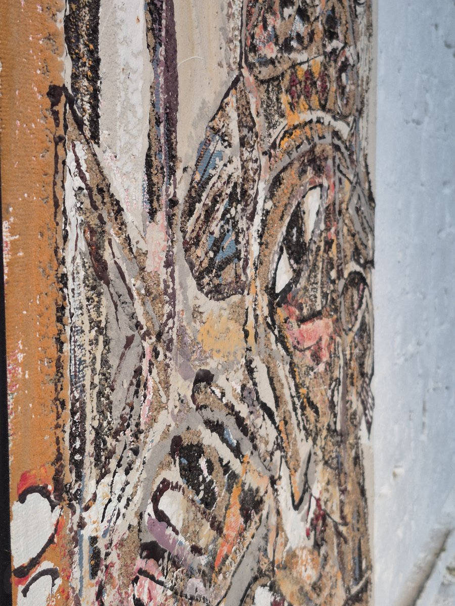 Afro Cubist Artwork By George Ebrin Adingra (1933-2005)-photo-4