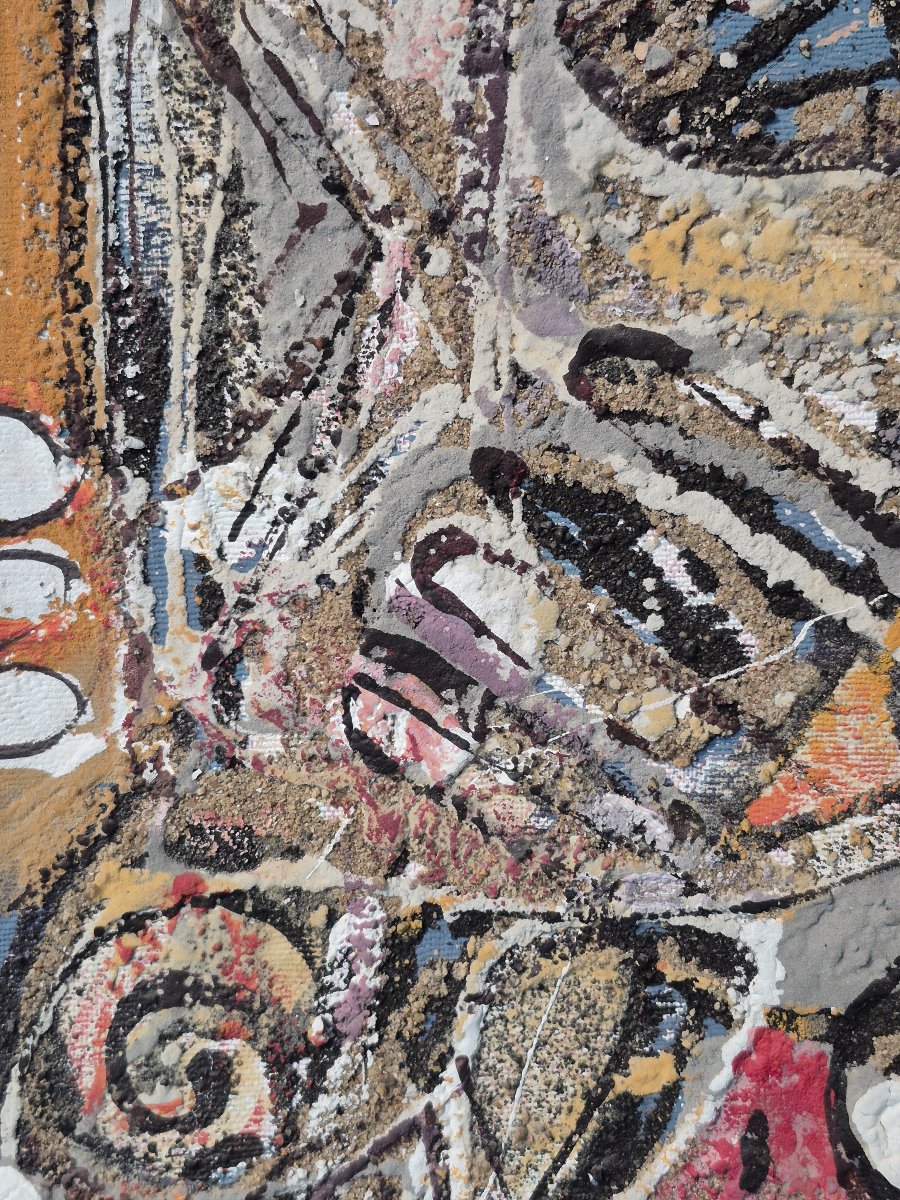 Afro Cubist Artwork By George Ebrin Adingra (1933-2005)-photo-3