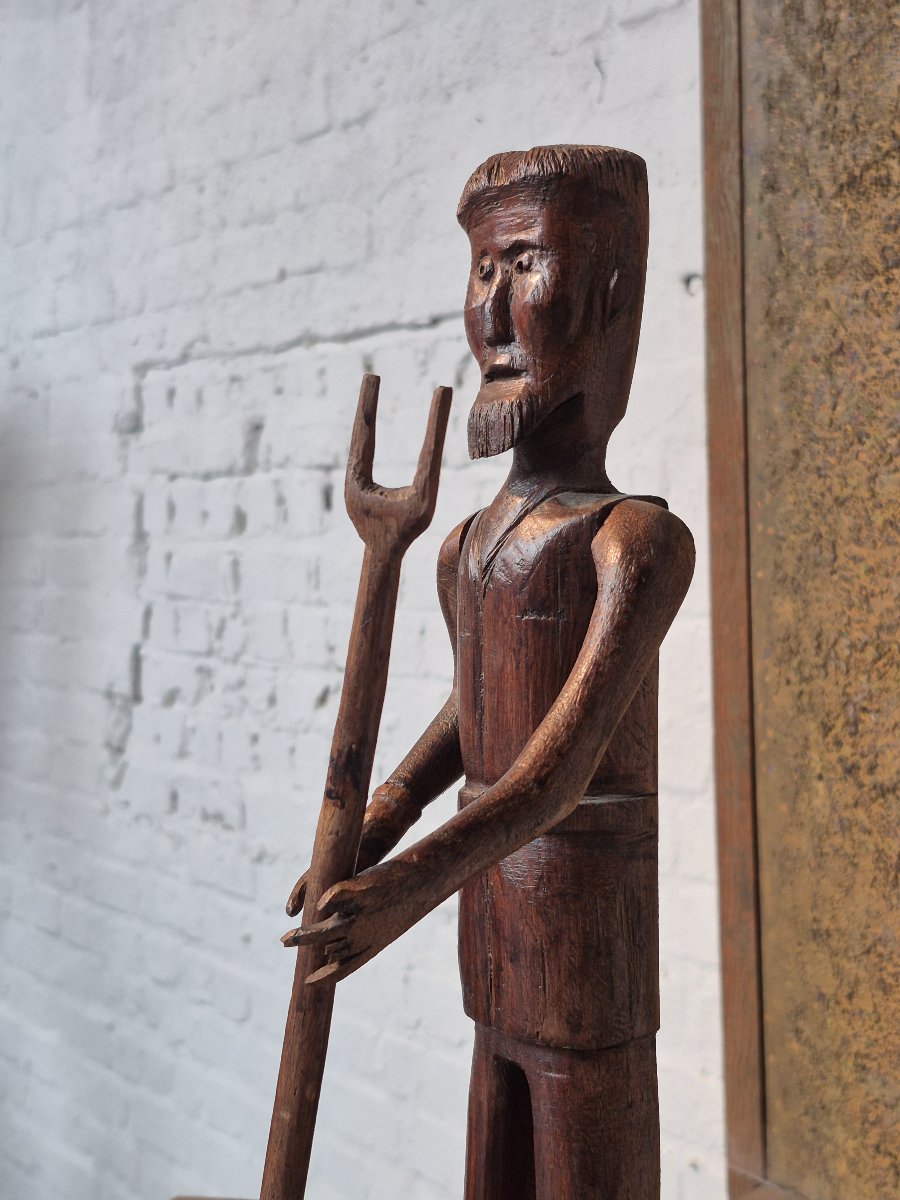 Old Folk Art 'farmer' Doll-photo-2