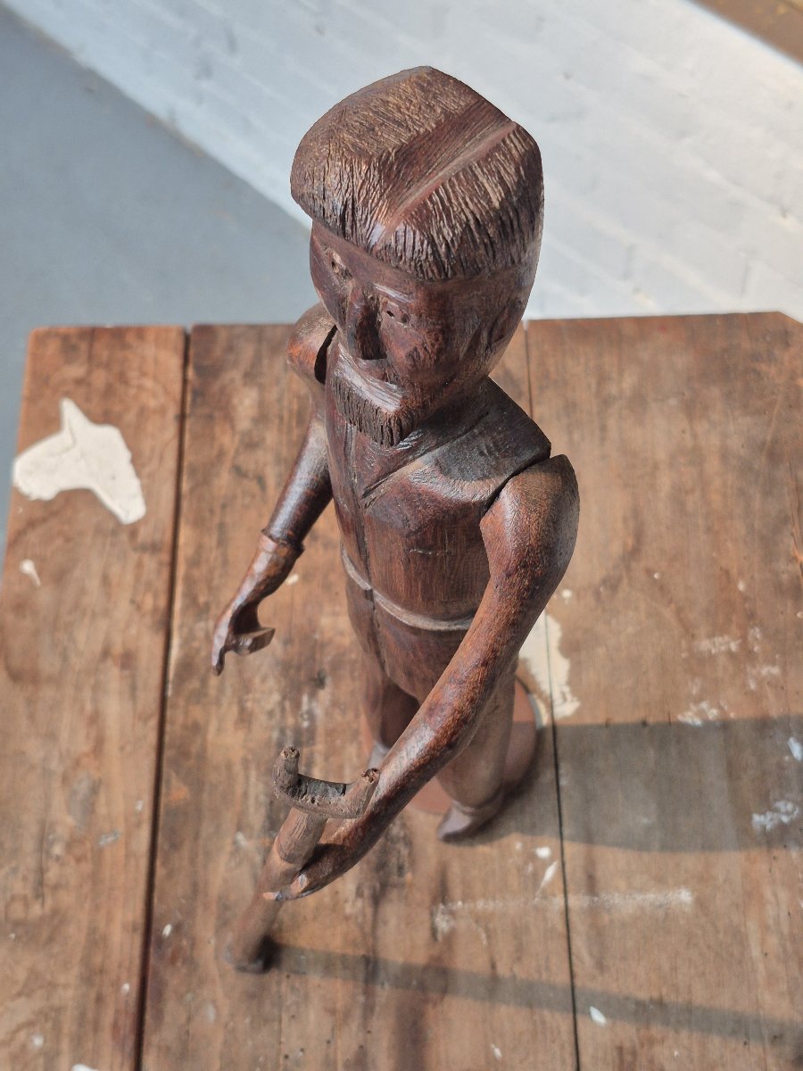 Old Folk Art 'farmer' Doll-photo-2