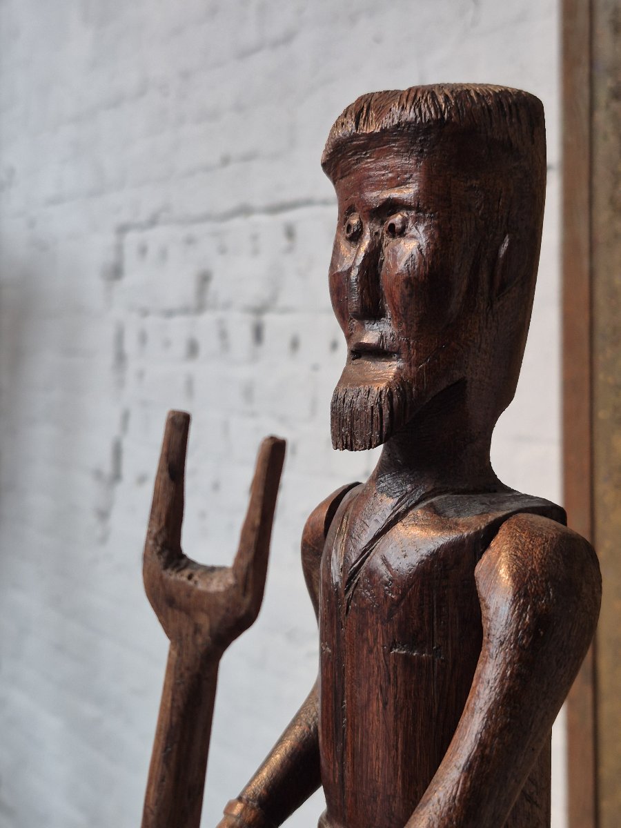 Old Folk Art 'farmer' Doll-photo-3