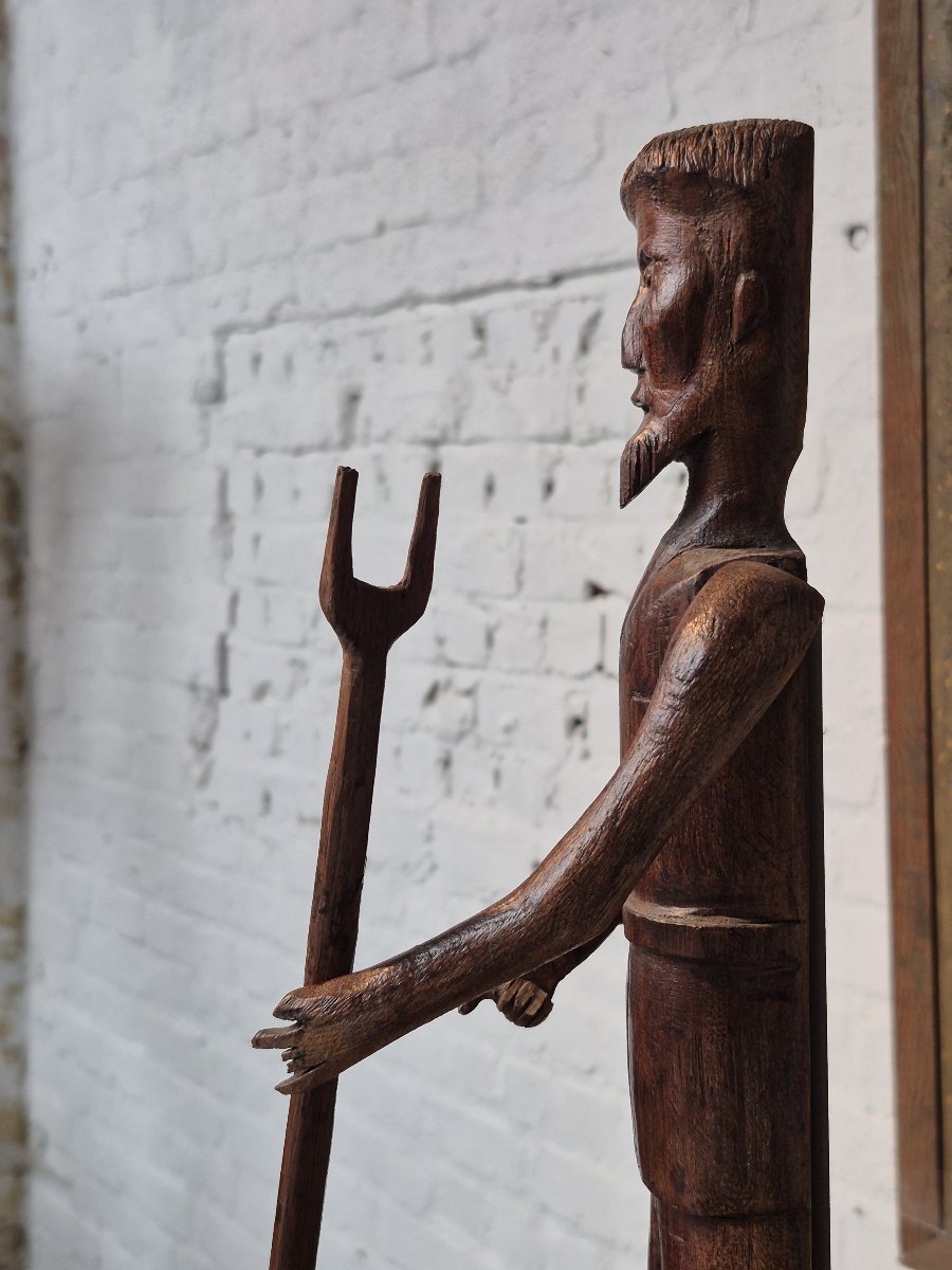Old Folk Art 'farmer' Doll-photo-4