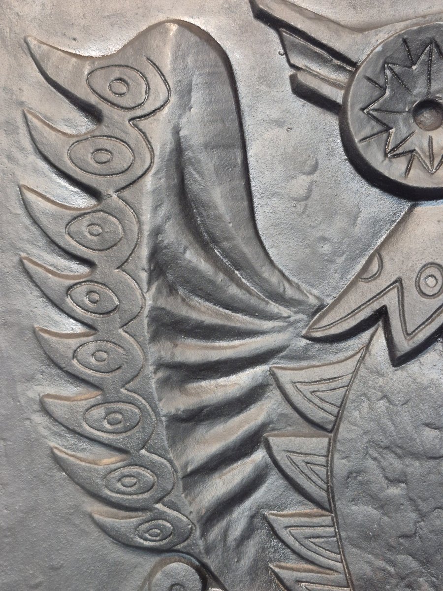 Modernist Sculptural 'owl' Fireback-photo-7
