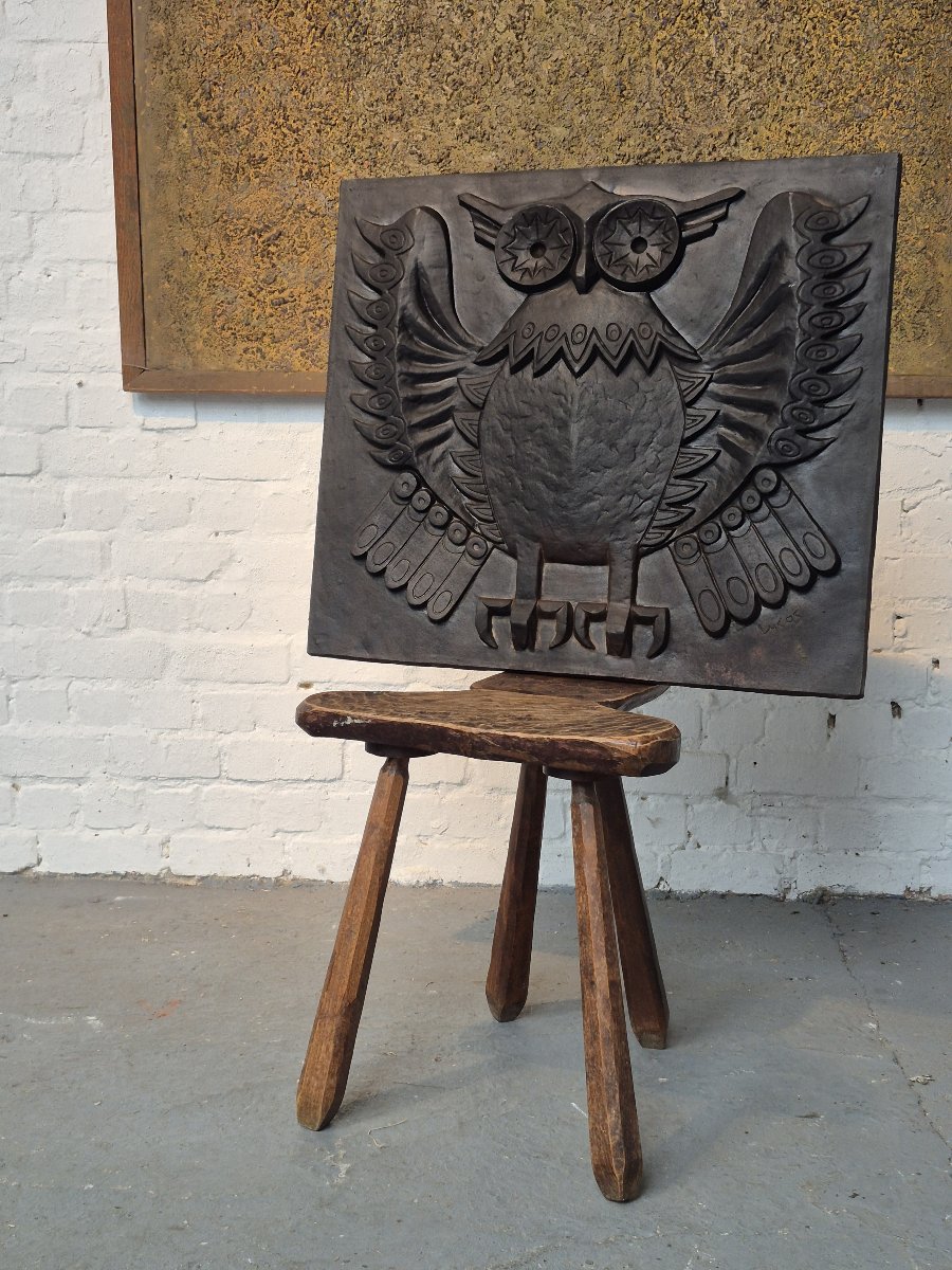 Modernist Sculptural 'owl' Fireback
