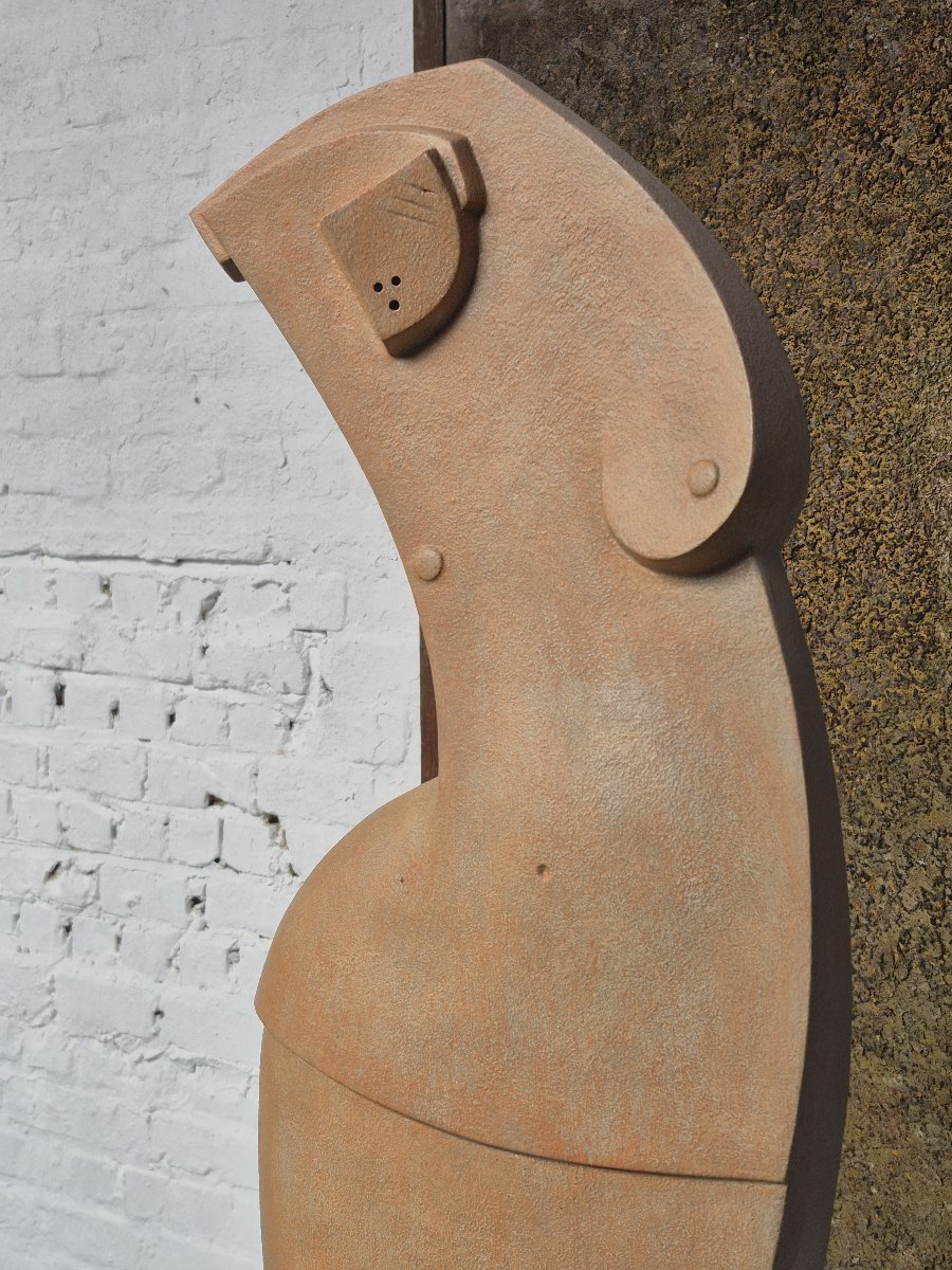 A Modernist Cubist Sculpture Depicting A Woman-photo-4