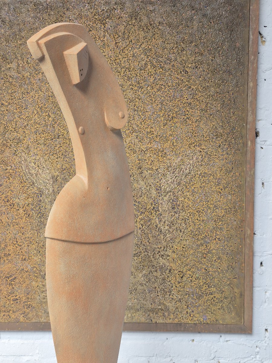 A Modernist Cubist Sculpture Depicting A Woman-photo-2