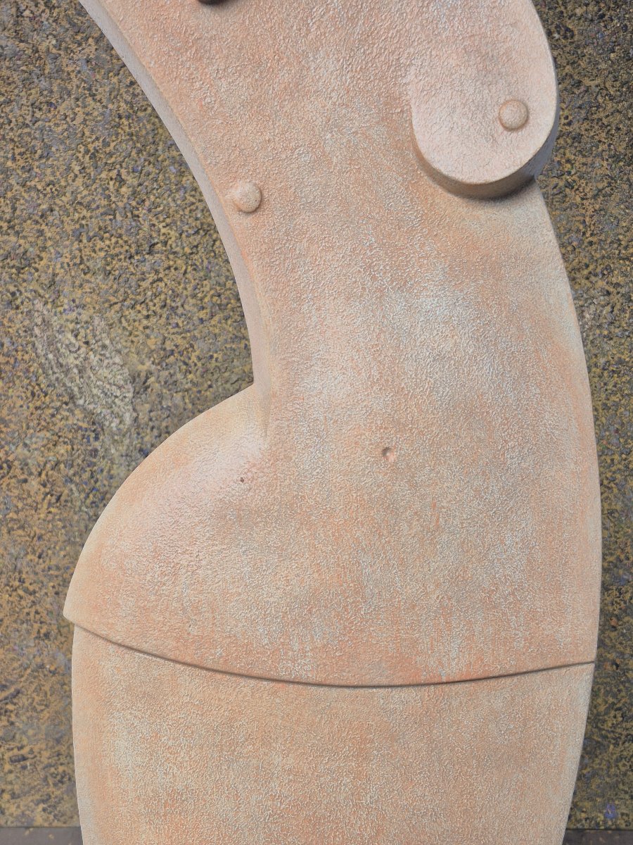 A Modernist Cubist Sculpture Depicting A Woman-photo-4
