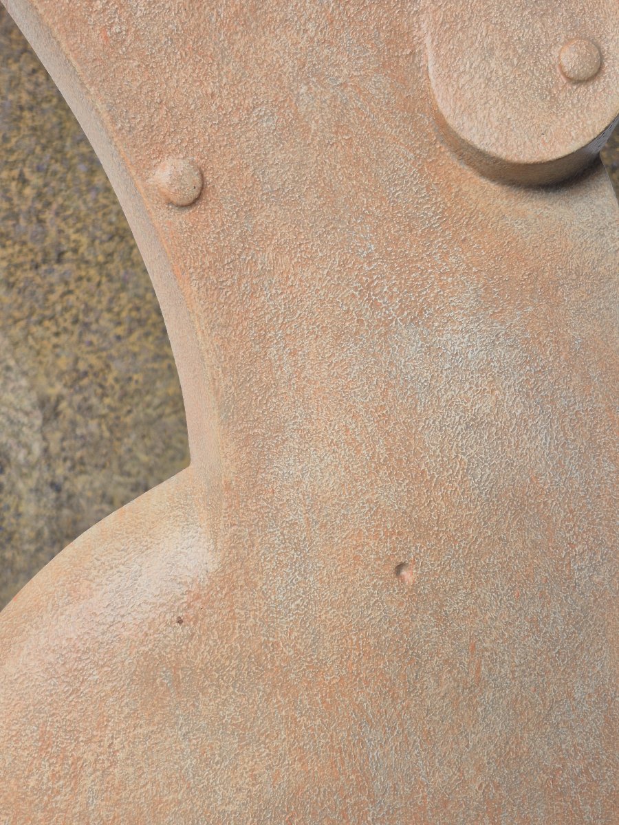 A Modernist Cubist Sculpture Depicting A Woman-photo-6