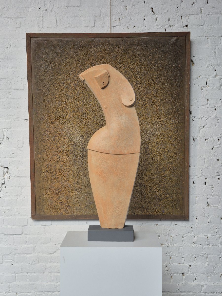 A Modernist Cubist Sculpture Depicting A Woman