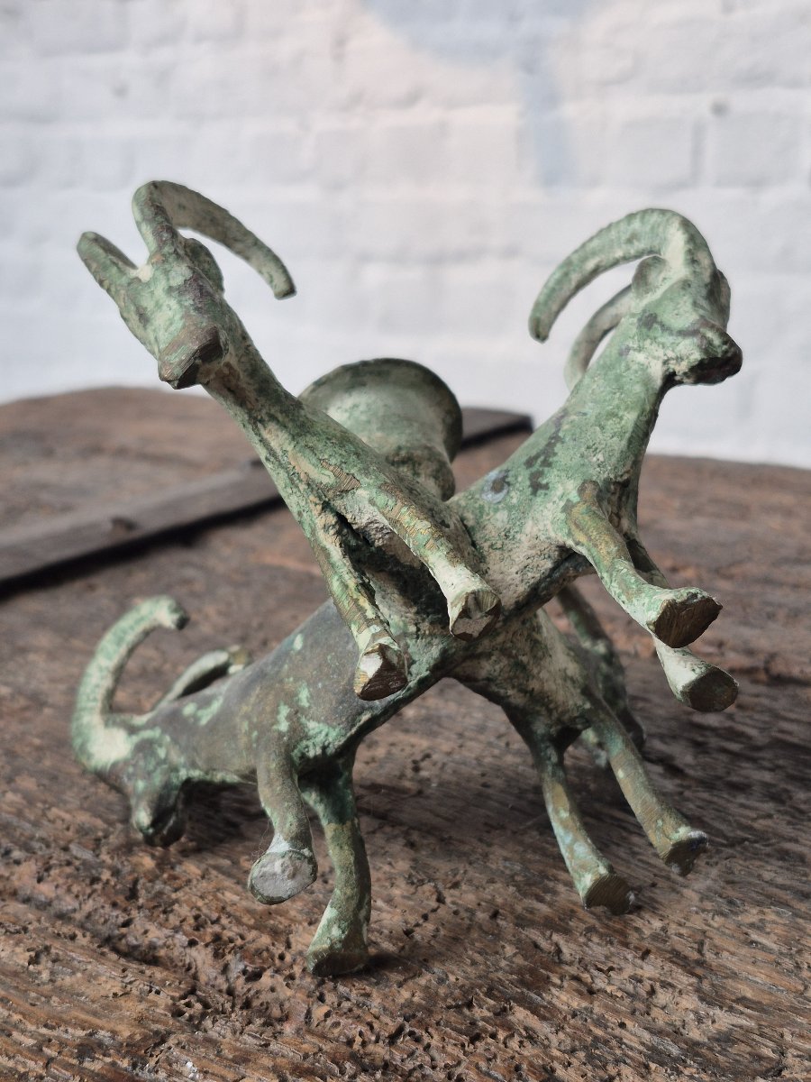 Verdigris Ram Candleholder-photo-1
