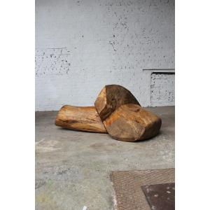 Wooden 'pebble' Sculpture - Roland Lavianne
