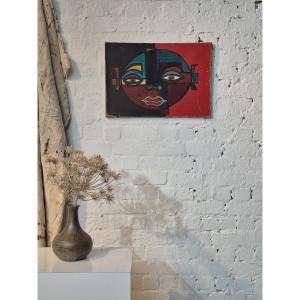 Old Cubist 'face' Painting