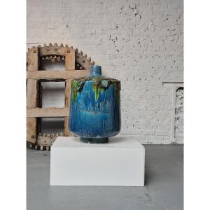 Vase brutaliste en céramique XXL de Paul De Bruyne